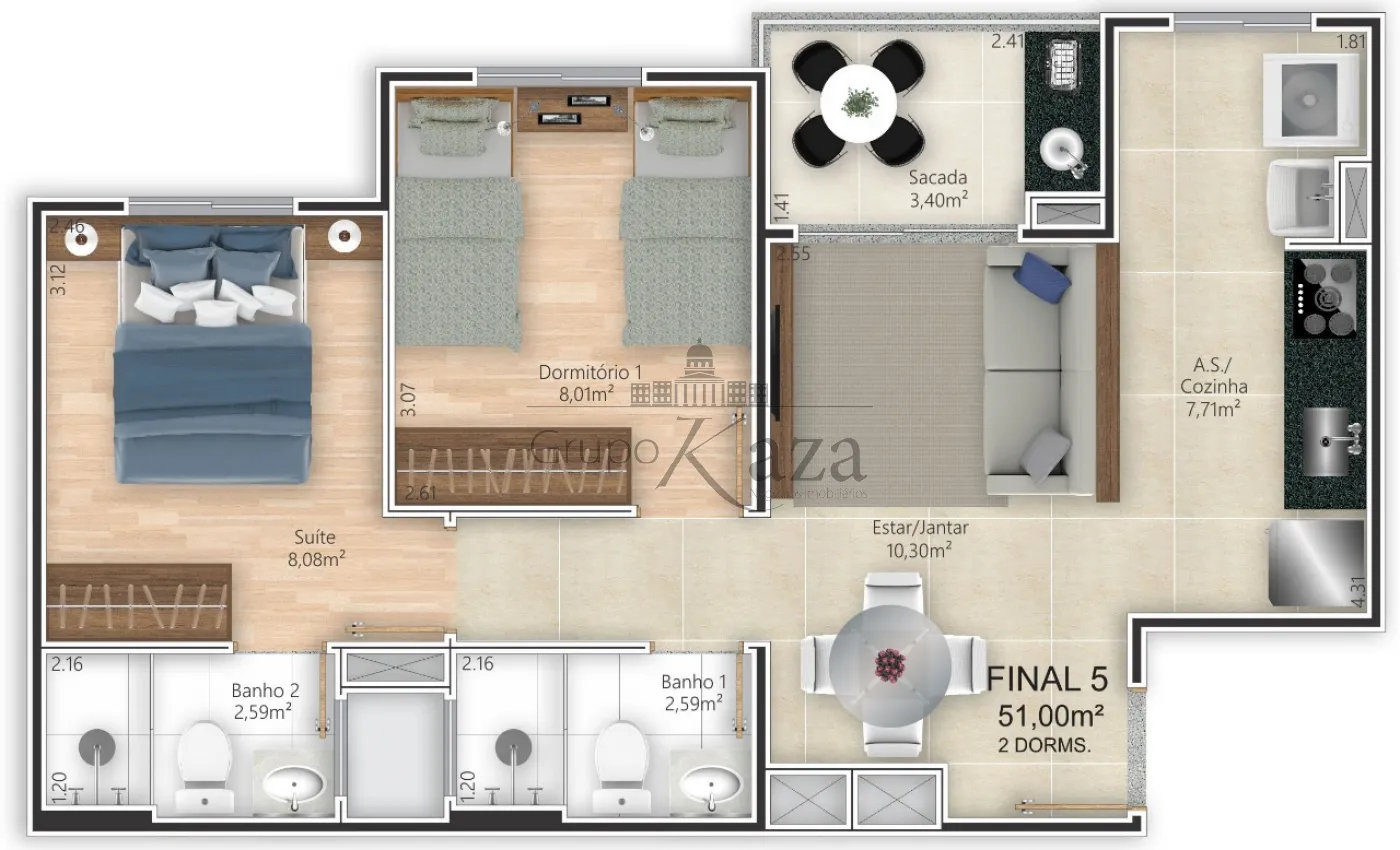 Foto 1 de Apartamento Padrão em Jardim das Industrias, Jacareí - imagem 1